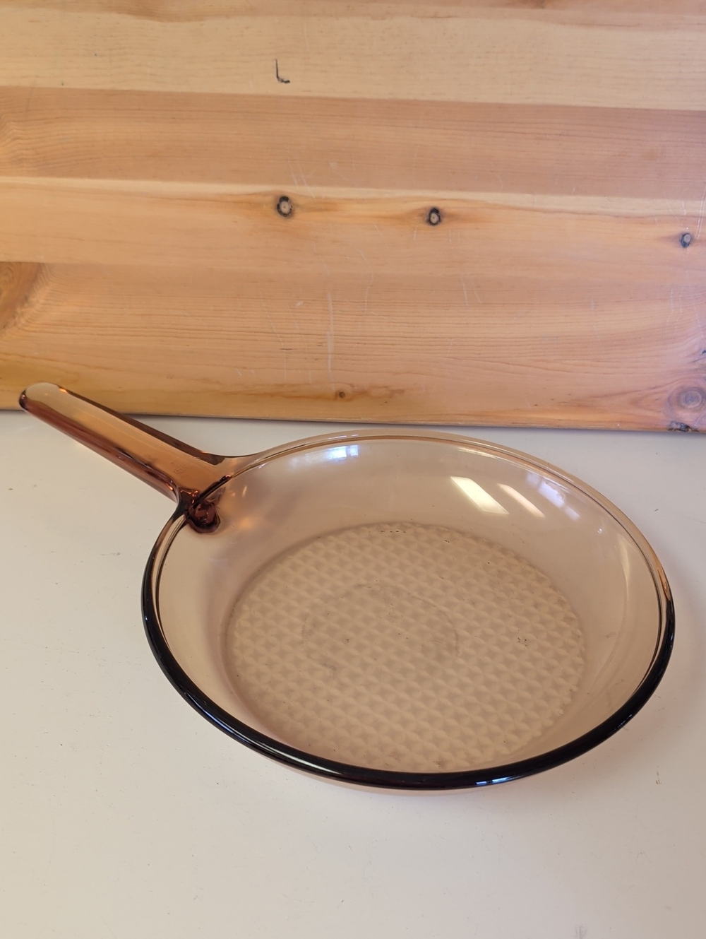 Corningware Vision ,Smoky Brown Glass Skillet . 🌟🌟🌟